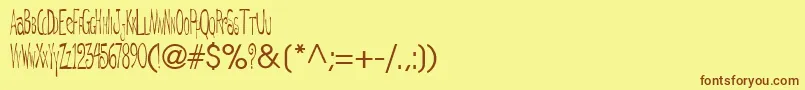 DeRegularTtnorm Font – Brown Fonts on Yellow Background