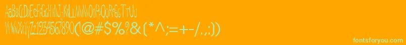 DeRegularTtnorm Font – Green Fonts on Orange Background