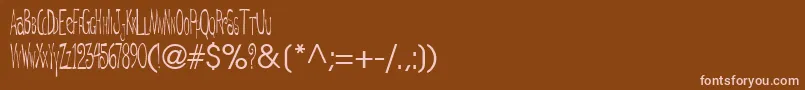 DeRegularTtnorm Font – Pink Fonts on Brown Background