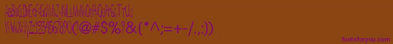 DeRegularTtnorm Font – Purple Fonts on Brown Background