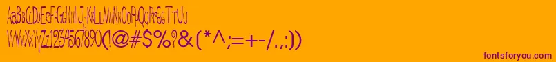 DeRegularTtnorm Font – Purple Fonts on Orange Background