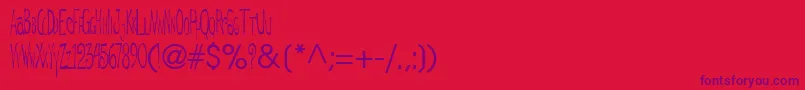 DeRegularTtnorm Font – Purple Fonts on Red Background