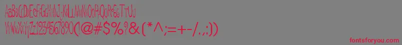 DeRegularTtnorm Font – Red Fonts on Gray Background