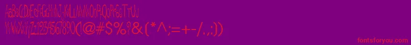 DeRegularTtnorm Font – Red Fonts on Purple Background