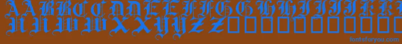 フォントTraditionalGothic17thC. – 茶色の背景に青い文字