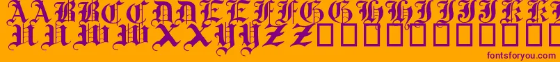 TraditionalGothic17thC. Font – Purple Fonts on Orange Background