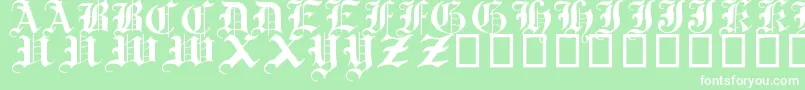 TraditionalGothic17thC. Font – White Fonts on Green Background
