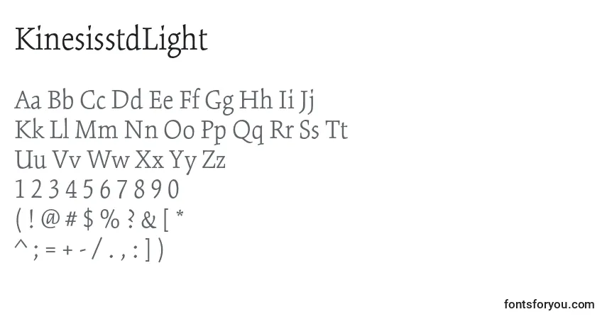 KinesisstdLight Font – alphabet, numbers, special characters