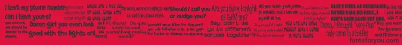 52Pickup Font – Black Fonts on Red Background