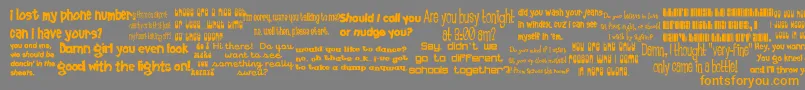 52Pickup Font – Orange Fonts on Gray Background