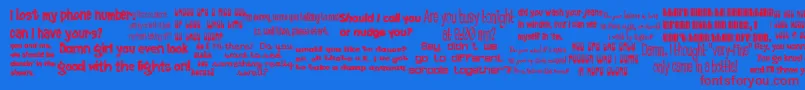 52Pickup Font – Red Fonts on Blue Background