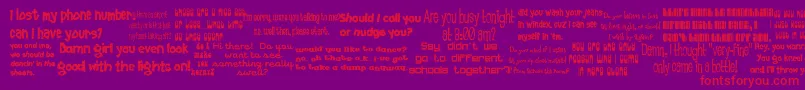 52Pickup Font – Red Fonts on Purple Background