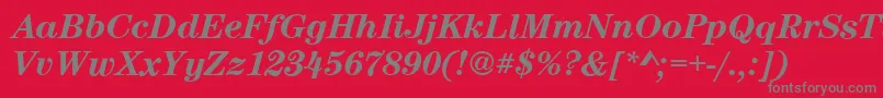 フォントCenturynovaBolditalic – 赤い背景に灰色の文字