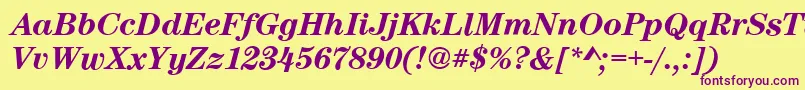 CenturynovaBolditalic Font – Purple Fonts on Yellow Background