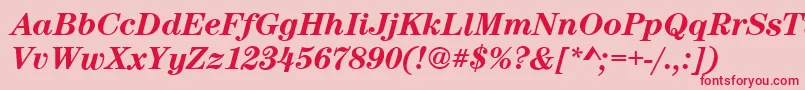 CenturynovaBolditalic Font – Red Fonts on Pink Background