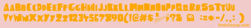 WoodcutterRudePress Font – Orange Fonts on Pink Background