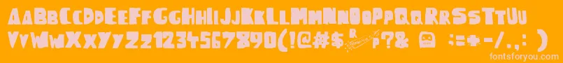 WoodcutterRudePress Font – Pink Fonts on Orange Background