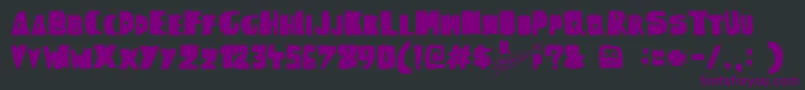 WoodcutterRudePress Font – Purple Fonts on Black Background
