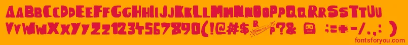 WoodcutterRudePress Font – Red Fonts on Orange Background