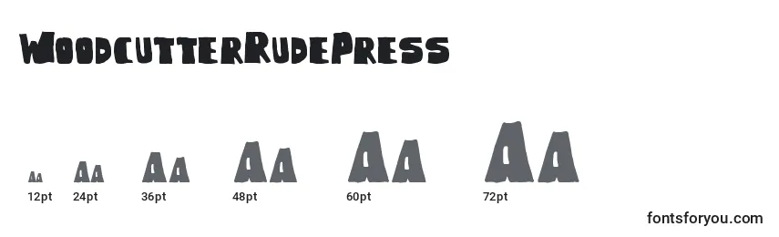 Größen der Schriftart WoodcutterRudePress