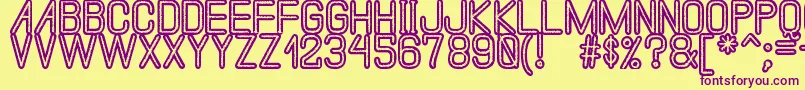 TheMistySouthSt Font – Purple Fonts on Yellow Background