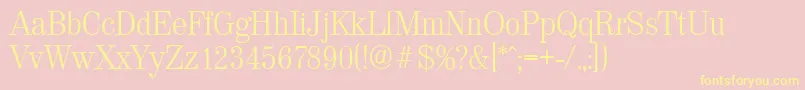 ValenciaserialLightRegular Font – Yellow Fonts on Pink Background