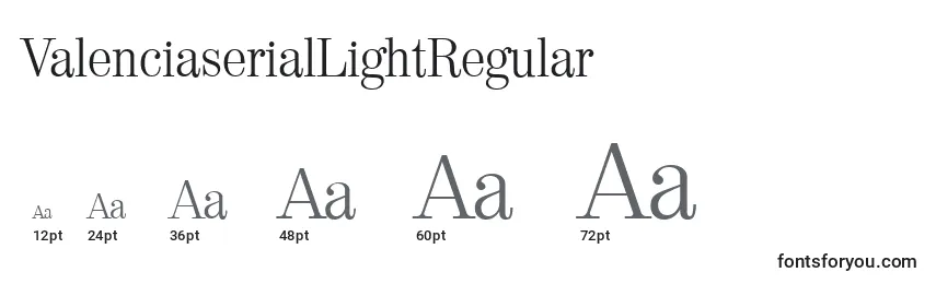 ValenciaserialLightRegular Font Sizes