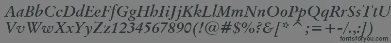 Шрифт OriginalGaramondBoldItalicBt – чёрные шрифты на сером фоне