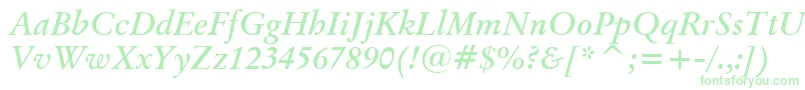 OriginalGaramondBoldItalicBt Font – Green Fonts on White Background