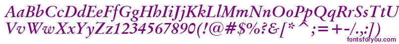 OriginalGaramondBoldItalicBt Font – Purple Fonts on White Background