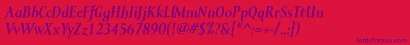 MramorBolditalic Font – Purple Fonts on Red Background