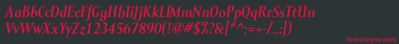 MramorBolditalic Font – Red Fonts on Black Background
