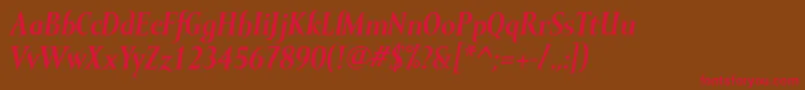 MramorBolditalic Font – Red Fonts on Brown Background