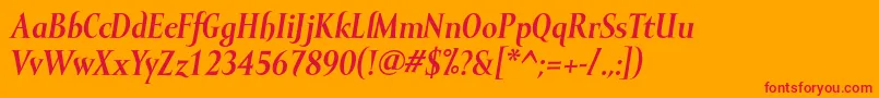 MramorBolditalic Font – Red Fonts on Orange Background