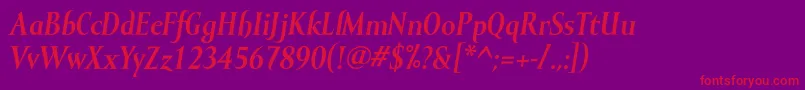 MramorBolditalic Font – Red Fonts on Purple Background