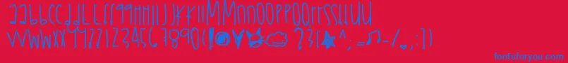 Julyfireworks Font – Blue Fonts on Red Background