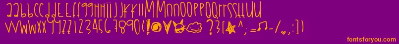 Шрифт Julyfireworks – оранжевые шрифты на фиолетовом фоне