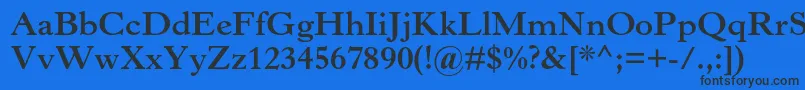 フォントHorleyoldstylemtstdBold – 黒い文字の青い背景