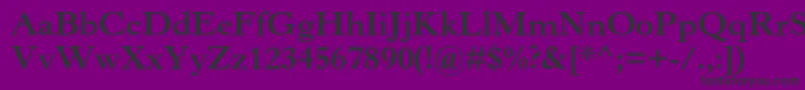 HorleyoldstylemtstdBold-Schriftart – Schwarze Schriften auf violettem Hintergrund