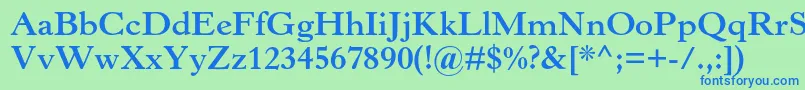 HorleyoldstylemtstdBold Font – Blue Fonts on Green Background