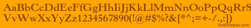 HorleyoldstylemtstdBold-fontti – ruskeat fontit oranssilla taustalla