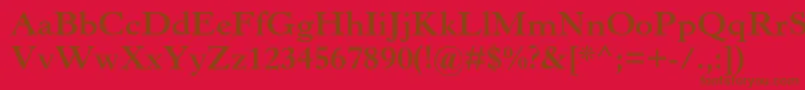Czcionka HorleyoldstylemtstdBold – brązowe czcionki na czerwonym tle