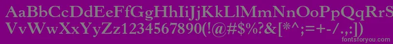 フォントHorleyoldstylemtstdBold – 紫の背景に灰色の文字