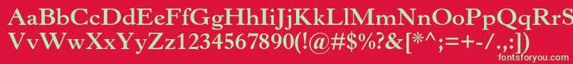 HorleyoldstylemtstdBold-Schriftart – Grüne Schriften auf rotem Hintergrund