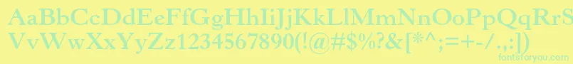 HorleyoldstylemtstdBold Font – Green Fonts on Yellow Background