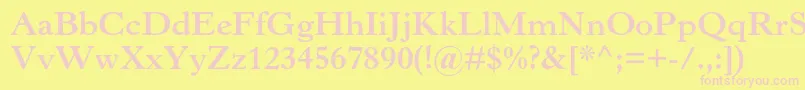 Fonte HorleyoldstylemtstdBold – fontes rosa em um fundo amarelo