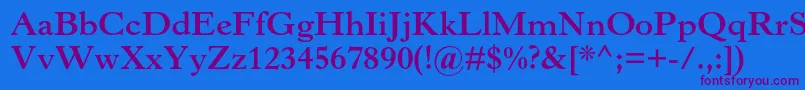 Шрифт HorleyoldstylemtstdBold – фиолетовые шрифты на синем фоне