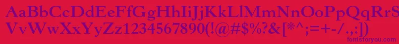 HorleyoldstylemtstdBold Font – Purple Fonts on Red Background