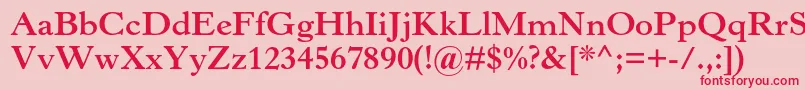 フォントHorleyoldstylemtstdBold – ピンクの背景に赤い文字