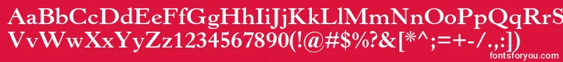 フォントHorleyoldstylemtstdBold – 赤い背景に白い文字